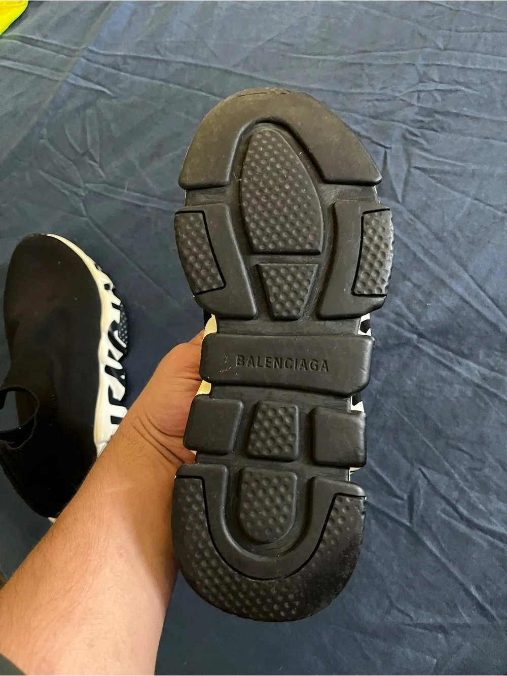 Balenciaga Black Sock Sneaker with Cream Sole